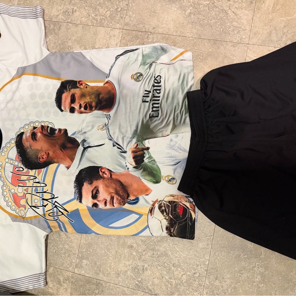 Children’s kids size 12 custom Cristiano Ronaldo custom soccer jersey set